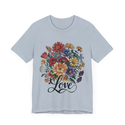 Love Flower 2 T-Shirt Women Cotton