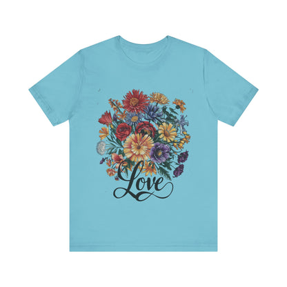 Love Flower 2 T-Shirt Women Cotton