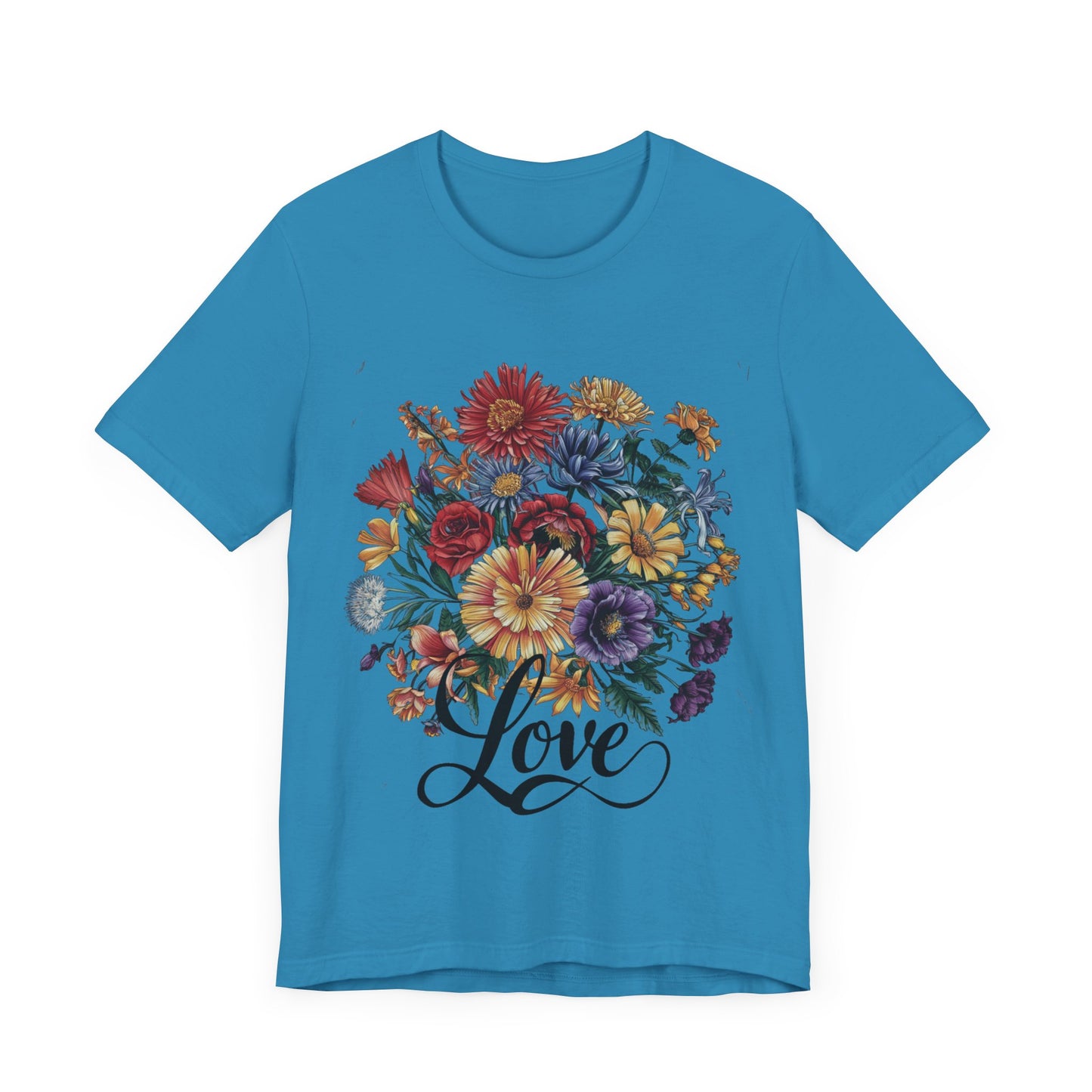 Love Flower 2 T-Shirt Women Cotton