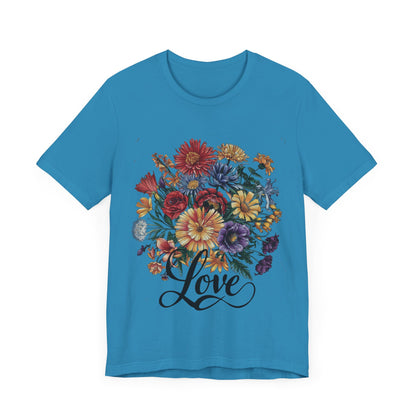 Love Flower 2 T-Shirt Women Cotton