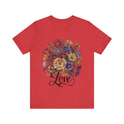 Love Flower 2 T-Shirt Women Cotton