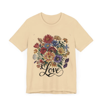 Love Flower 2 T-Shirt Women Cotton