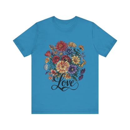 Love Flower 2 T-Shirt Women Cotton