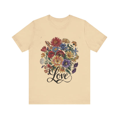 Love Flower 2 T-Shirt Women Cotton