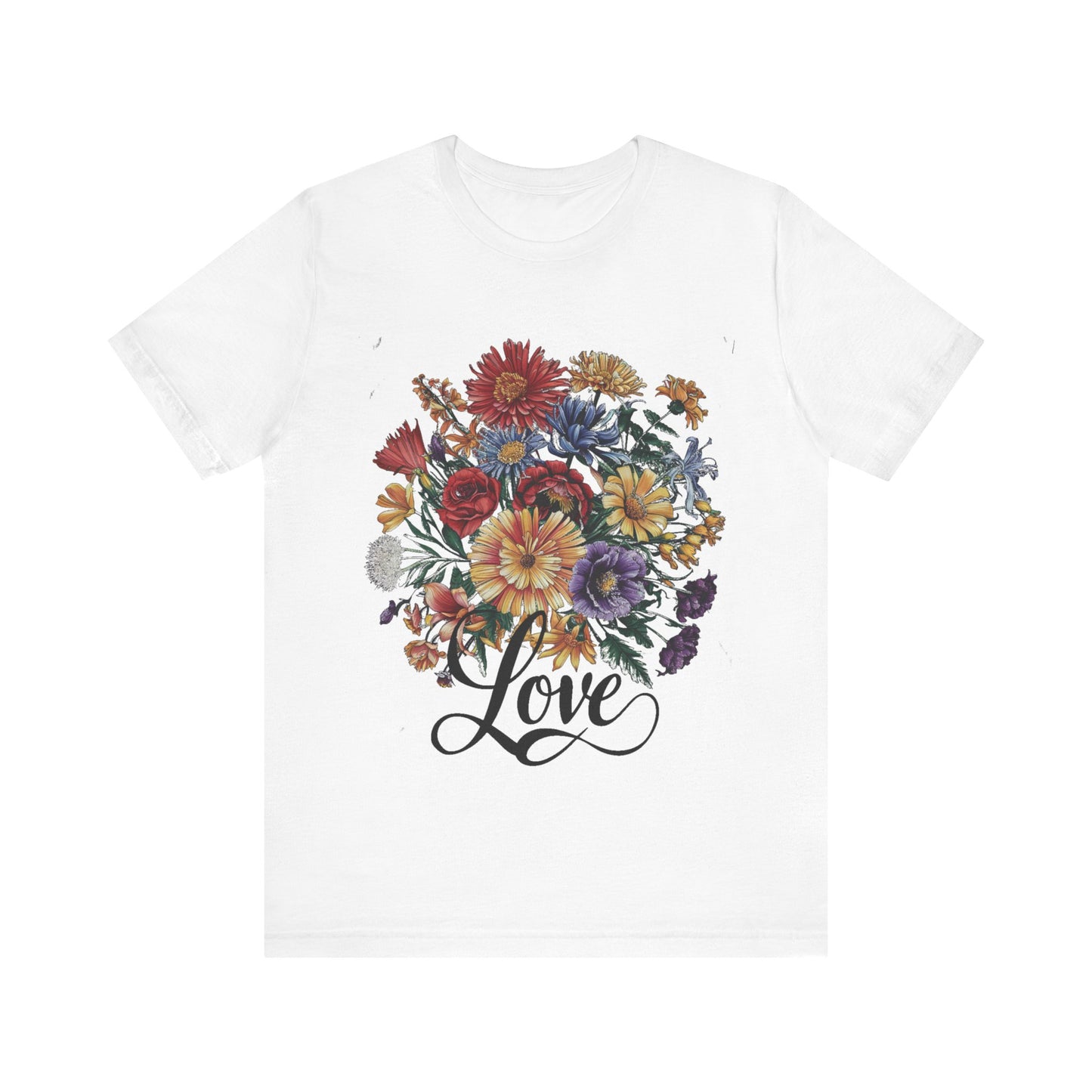 Love Flower 2 T-Shirt Women Cotton