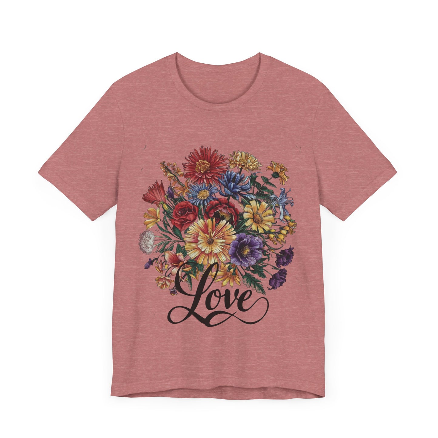 Love Flower 2 T-Shirt Women Cotton