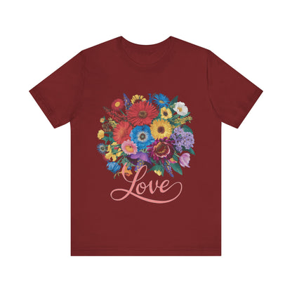 Love Flower Womens T-Shirt Cotton