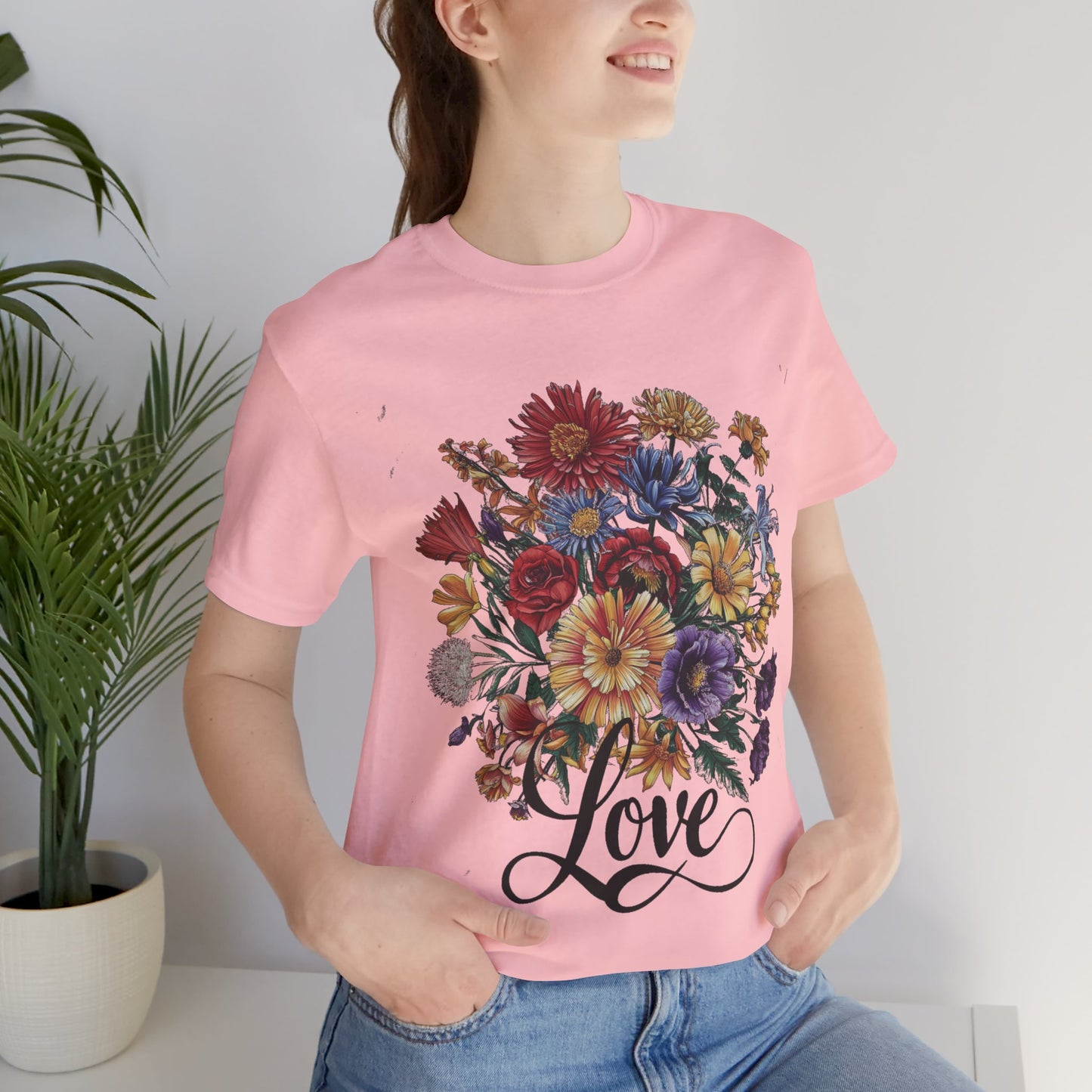 Love Flower 2 T-Shirt Women Cotton