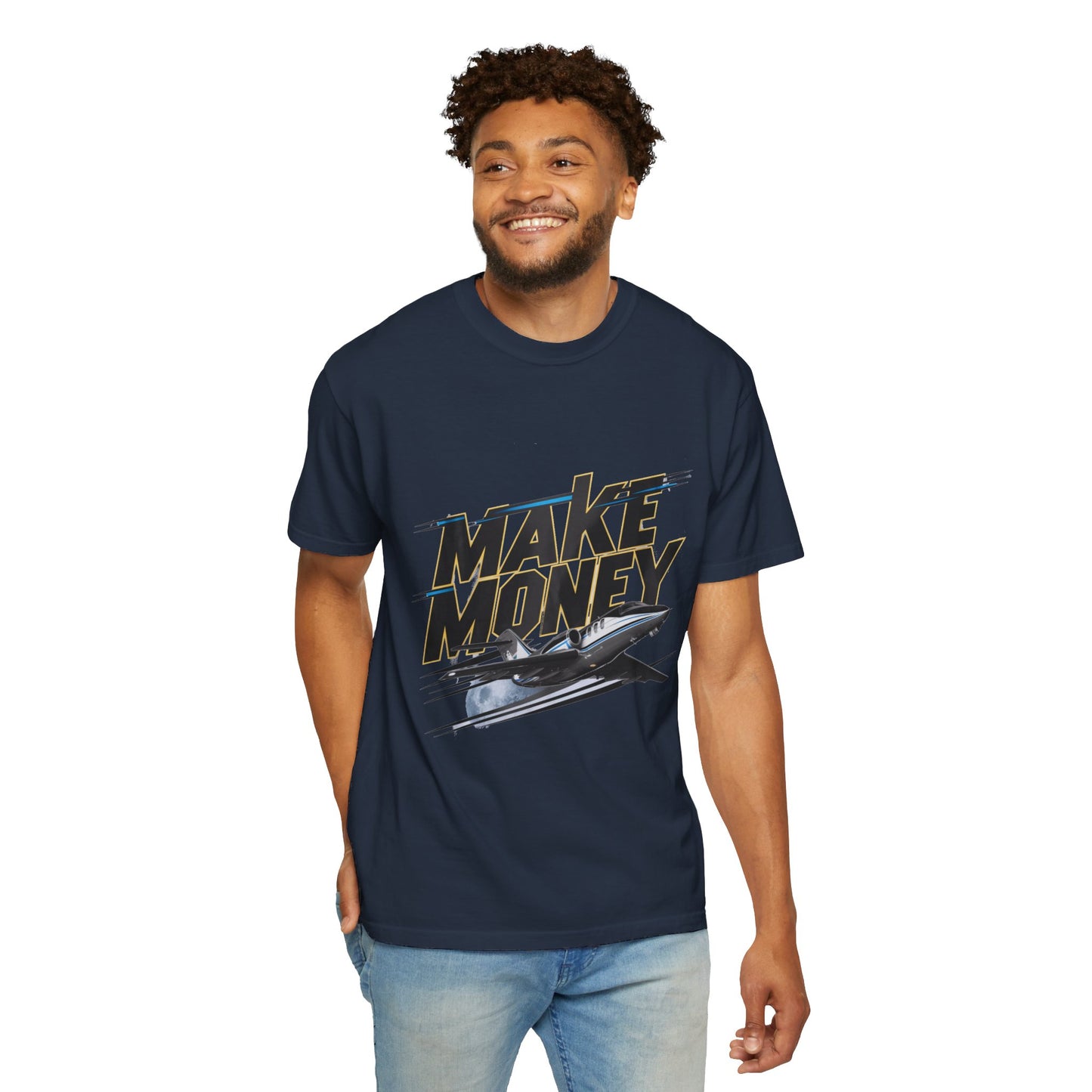 Make Money Plane and Moon Men's T-shirt