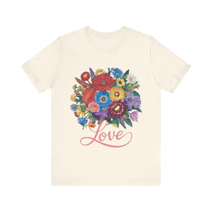 Love Flower Womens T-Shirt Cotton